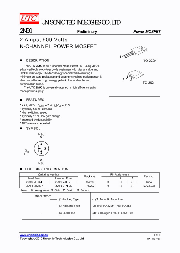 2N90L-TN3-R_264797.PDF Datasheet