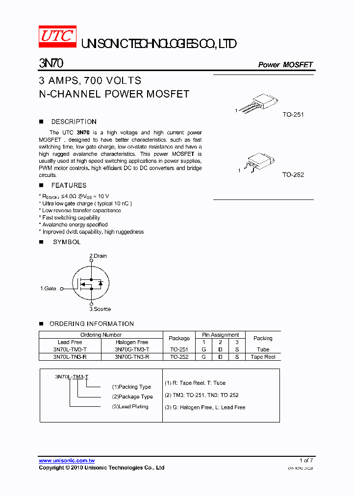 3N70L-TN3-R_264799.PDF Datasheet