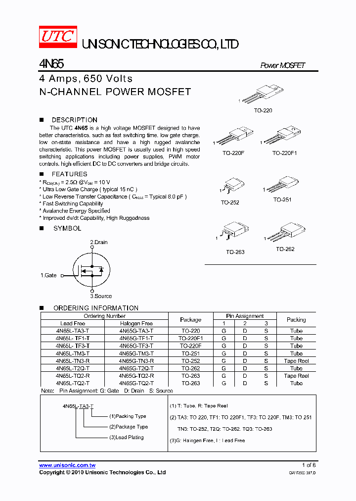 4N65L-TN3-R_264800.PDF Datasheet