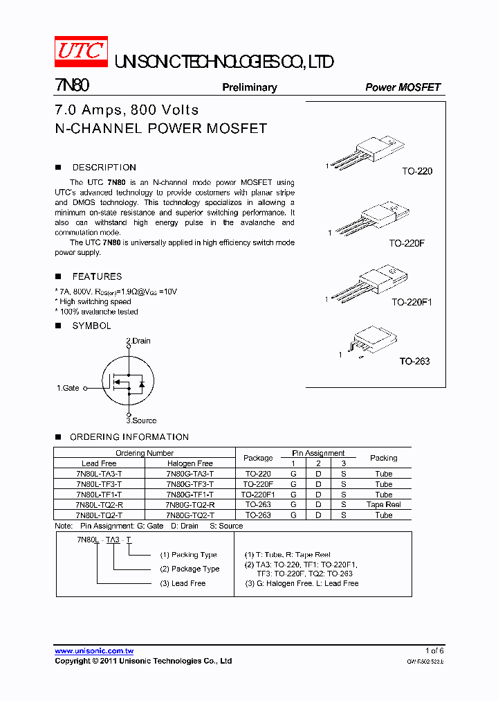 7N80L-TQ2-R_264808.PDF Datasheet