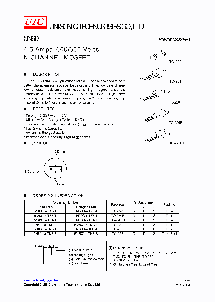 5N60L-X-TA3-T_265334.PDF Datasheet