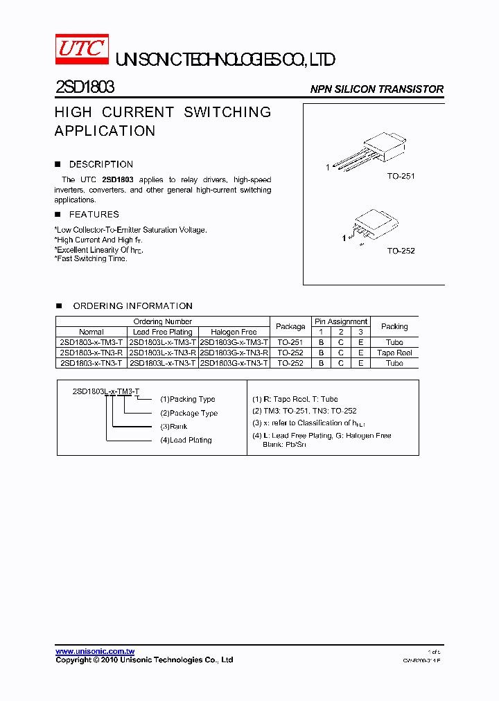 2SD1803L-X-TM3-T_265351.PDF Datasheet
