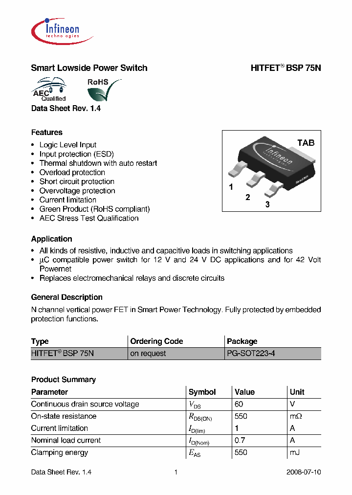 BSP75N08_270479.PDF Datasheet