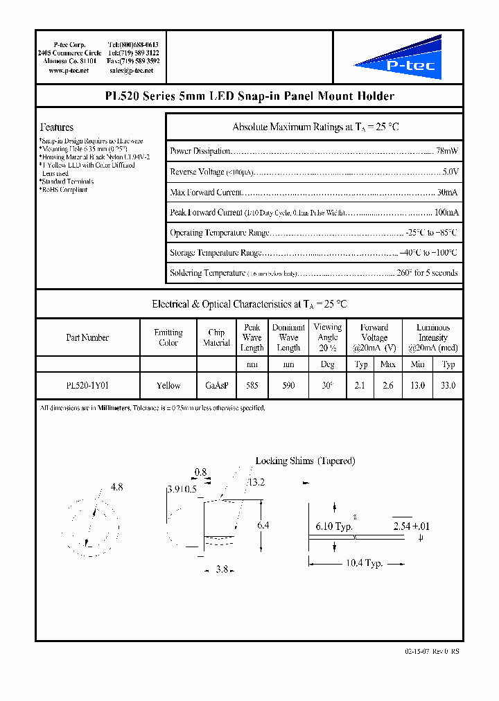 PL520-1Y01_271031.PDF Datasheet