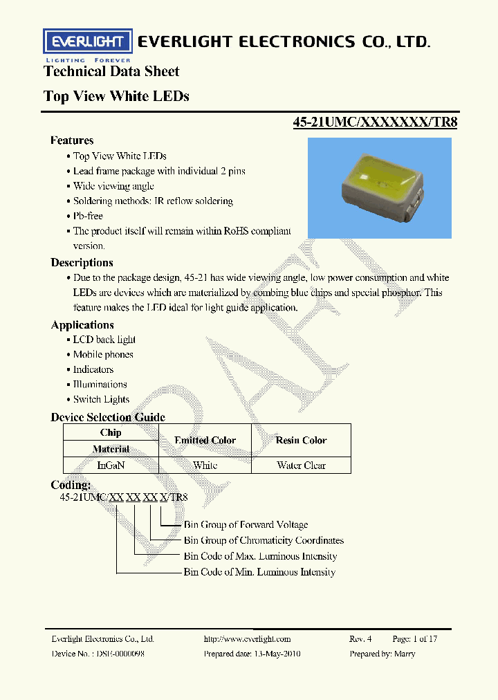 45-21UMC-XXXXXXX-TR8_273441.PDF Datasheet
