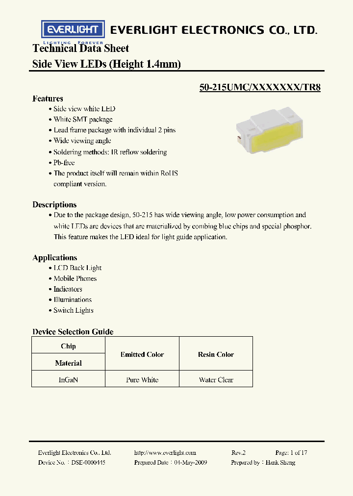 50-215UMC-XXXXXXX-TR8_273442.PDF Datasheet