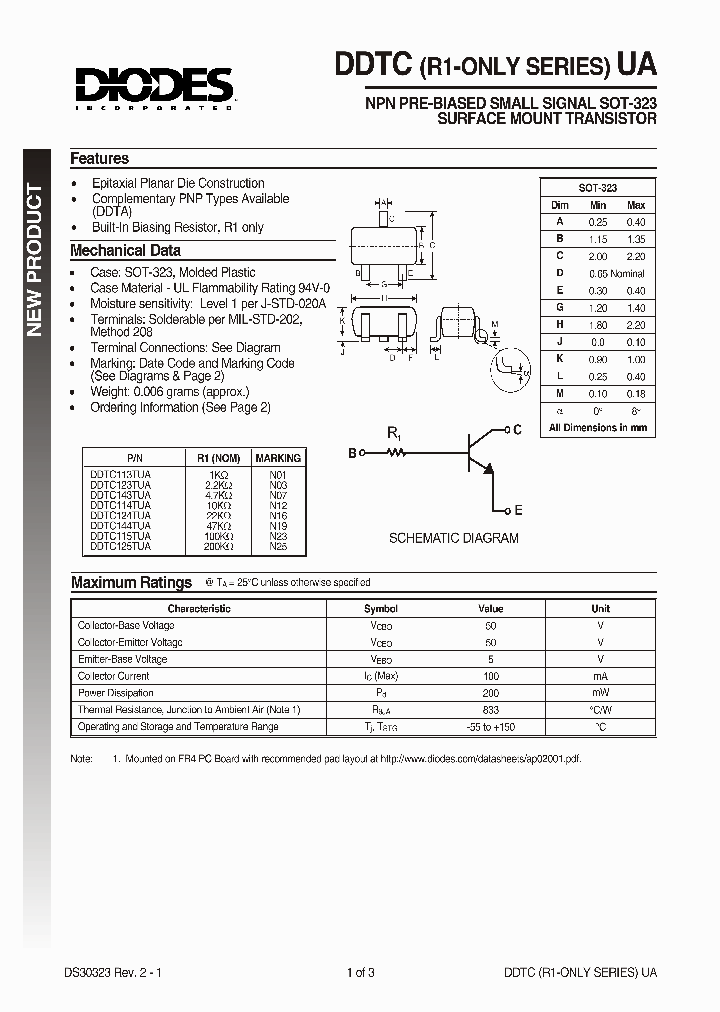 DDTC114TUA_296533.PDF Datasheet