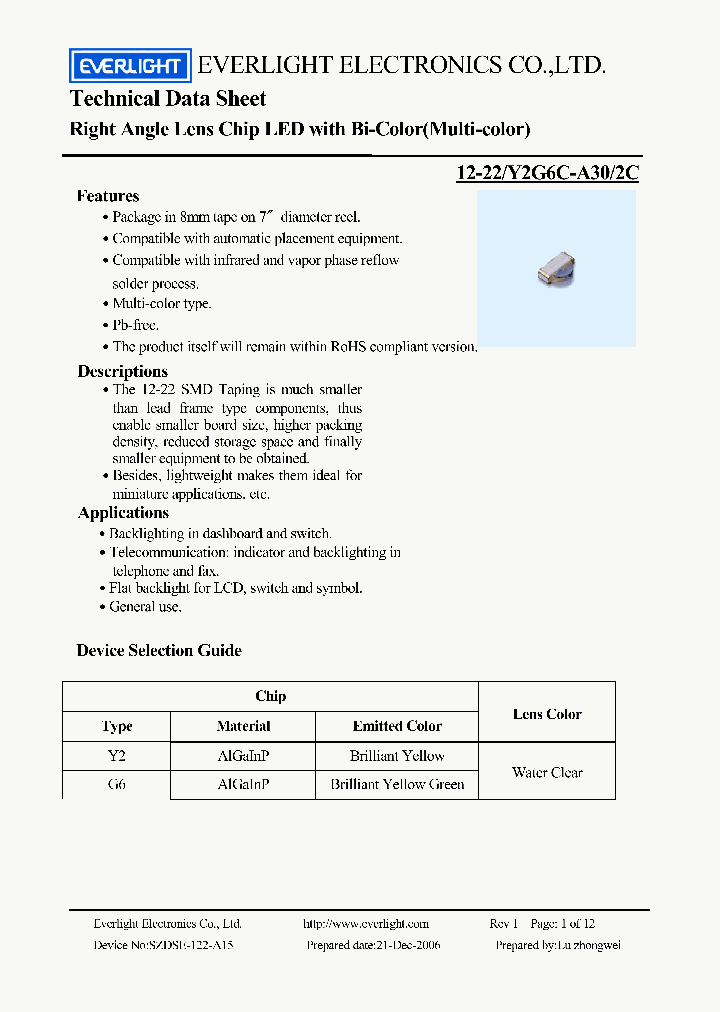 12-22-Y2G6C-A30-2C_280376.PDF Datasheet