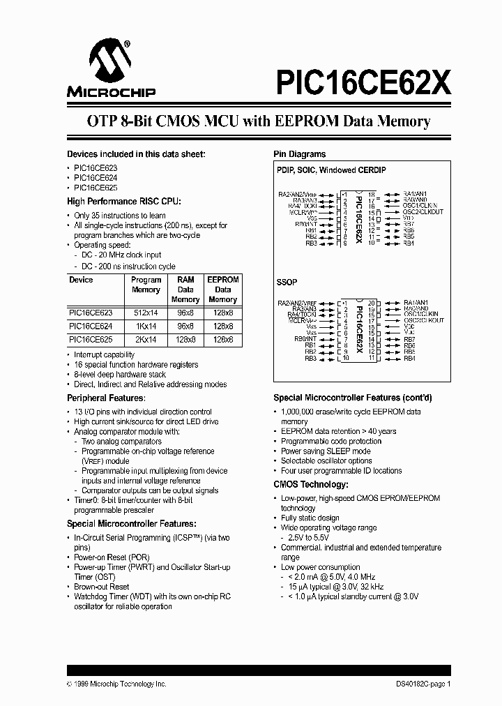 PIC16CE623T-04SO_217859.PDF Datasheet