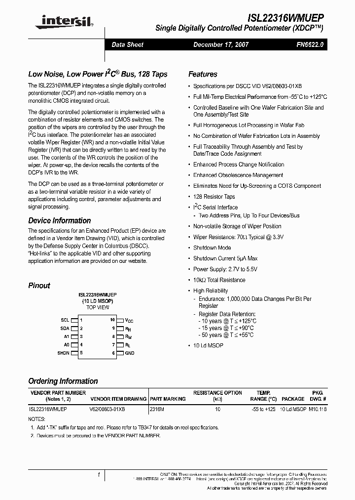 ISL22316WMUEP_317698.PDF Datasheet