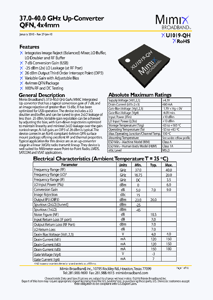 XU1019-QH-EV1_353115.PDF Datasheet