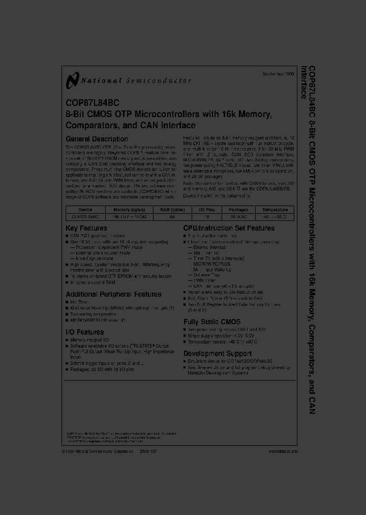 COP87L84BCM-XE_325636.PDF Datasheet