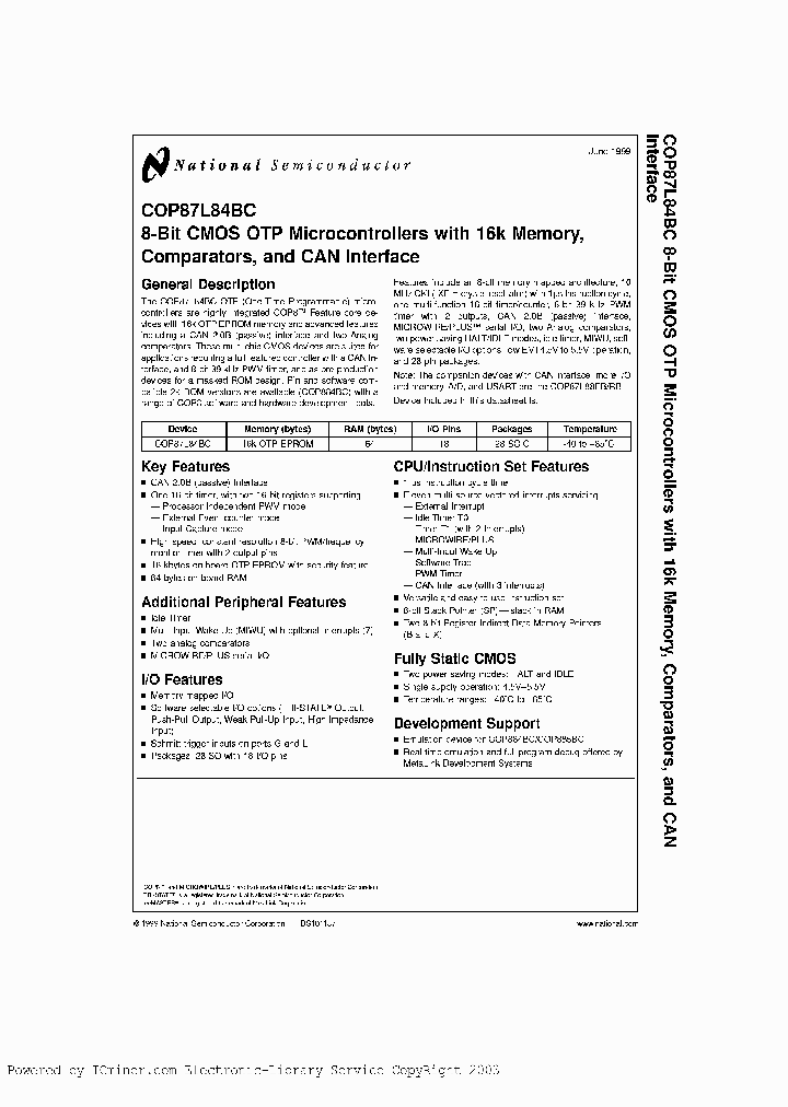 COP87L84BCM-XEN_325637.PDF Datasheet