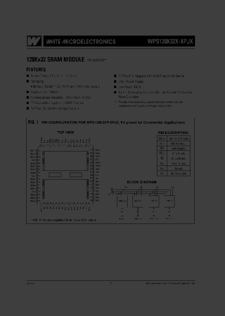WPS128K32G-15PJC_326124.PDF Datasheet