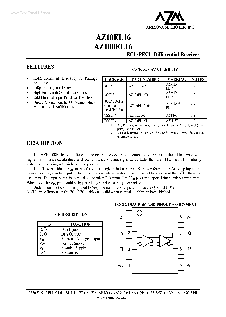 AZ100EL16_188025.PDF Datasheet