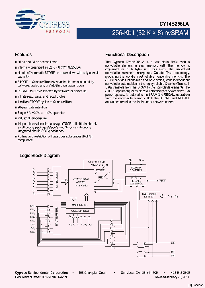 CY14B256LA-SZ45XIT_405807.PDF Datasheet