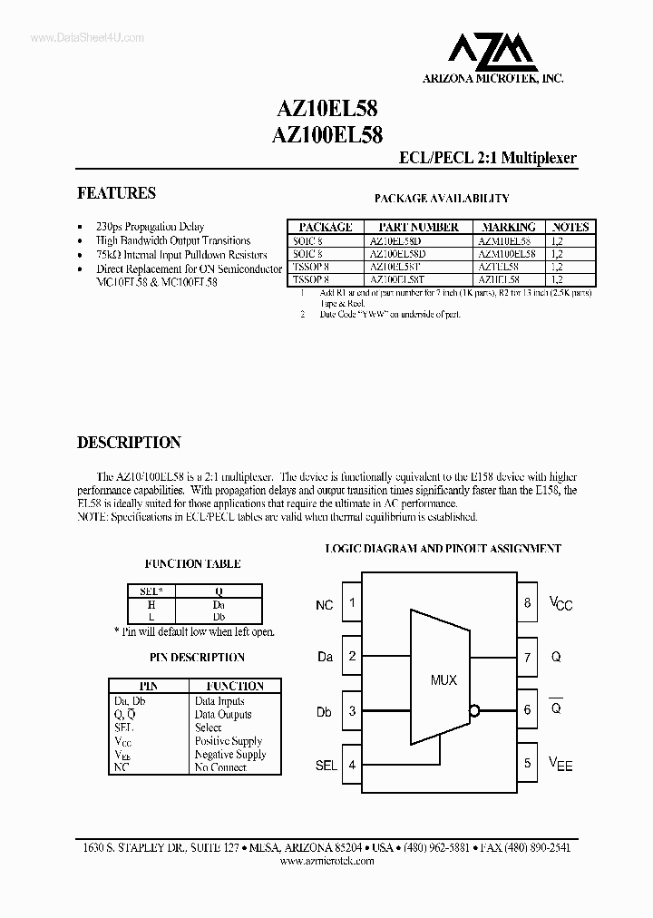 AZ100EL58_188030.PDF Datasheet