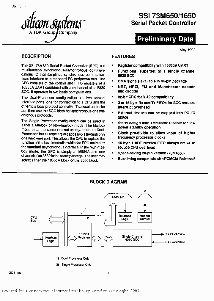 SSI73M1650-IP_327418.PDF Datasheet