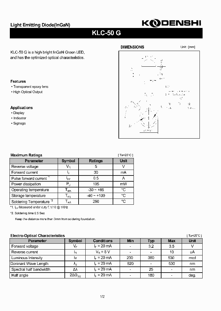 KLC-50G_410262.PDF Datasheet