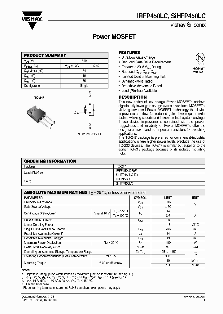 SIHFP450LC-E3_410518.PDF Datasheet