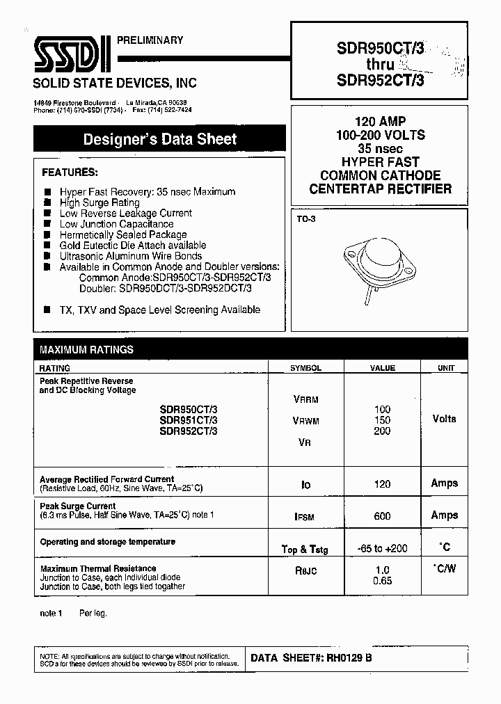 SDR950CT3_188349.PDF Datasheet