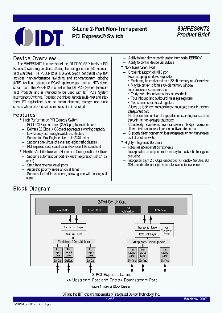 89HPES8NT2_436590.PDF Datasheet