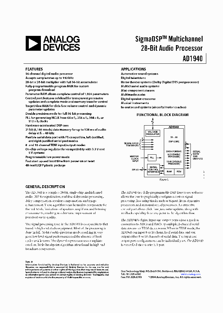 AD1940YSTRL_449388.PDF Datasheet