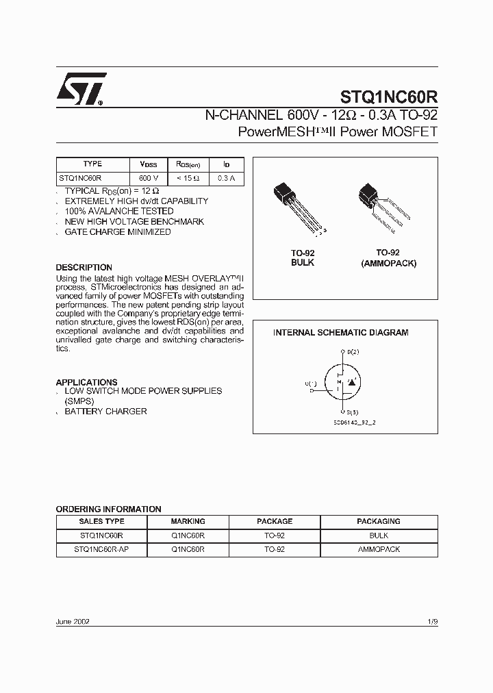 STQ1NC60R-AP_329889.PDF Datasheet