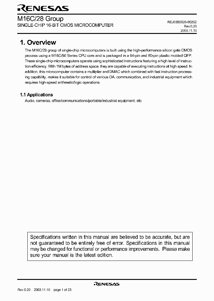 M16C28_196370.PDF Datasheet