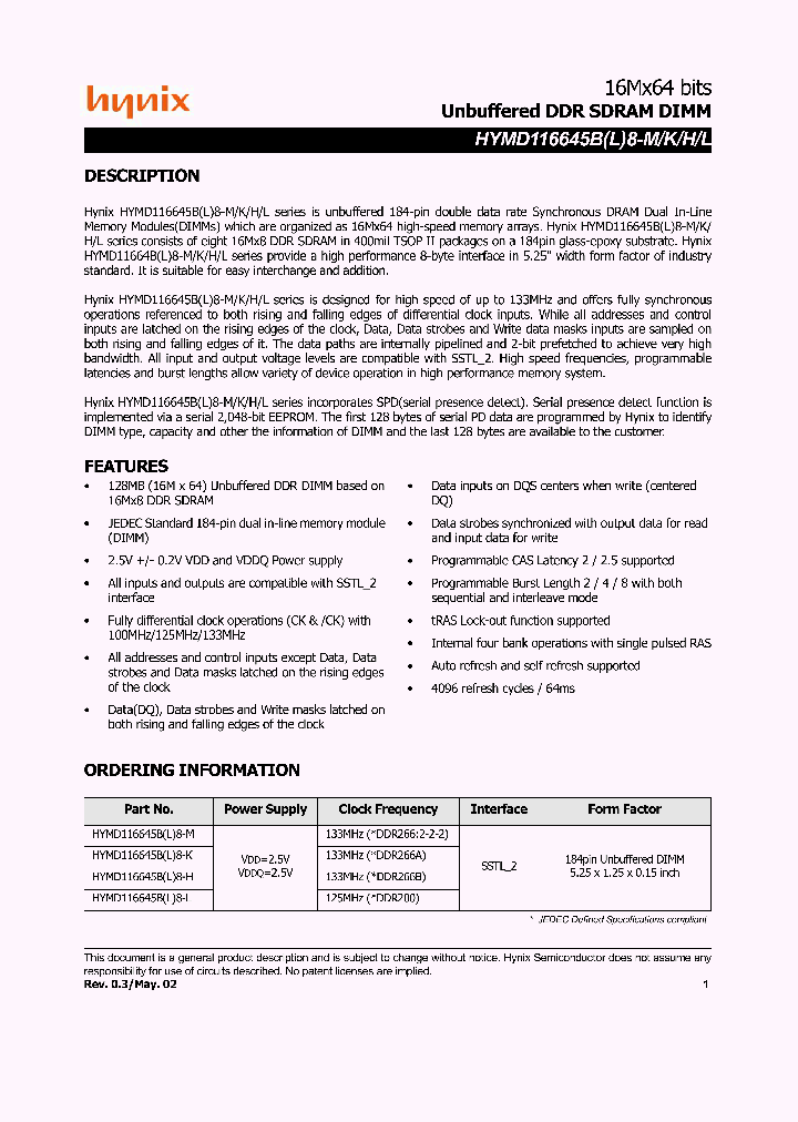 HYMD116645BL8-K_398847.PDF Datasheet