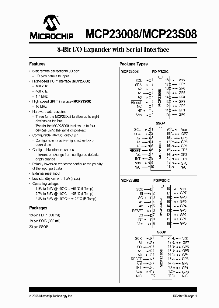 MCP23008-EP_406832.PDF Datasheet