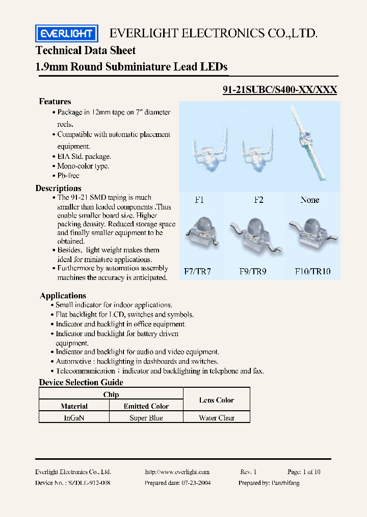 91-21SUBC-S400-XX-XXX_409876.PDF Datasheet