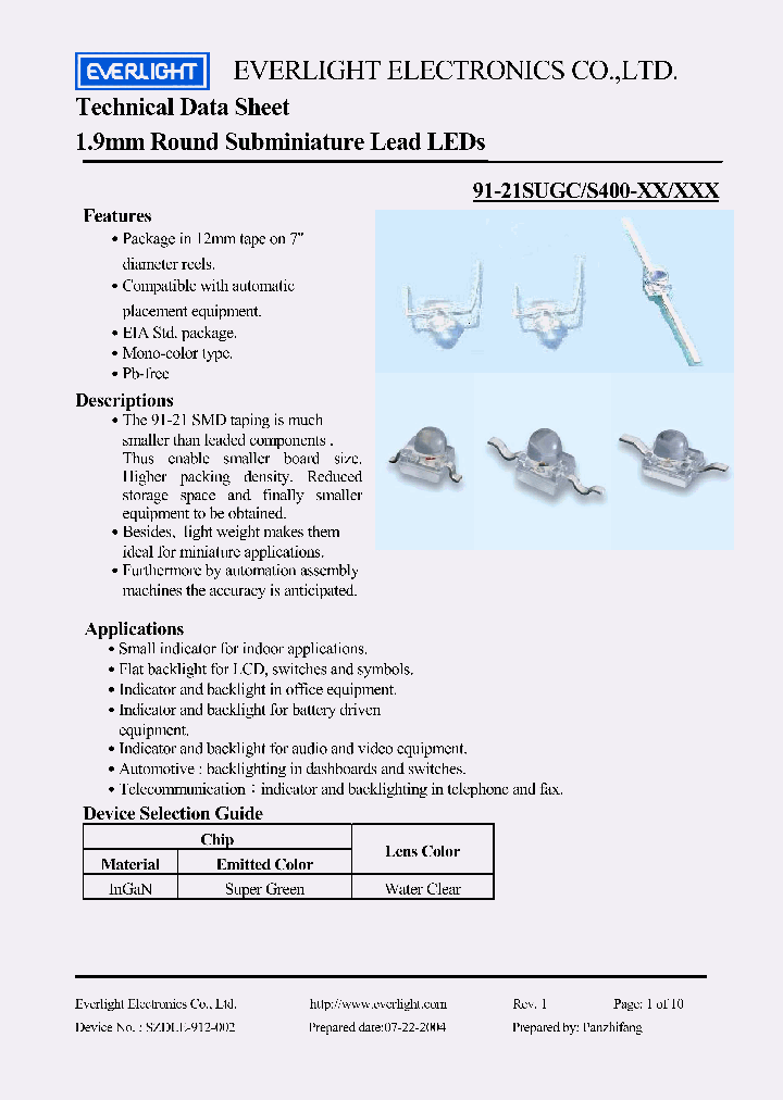 91-21SUGC-S400-XX-XXX_409889.PDF Datasheet