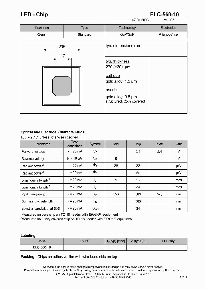 ELC-560-10_410272.PDF Datasheet