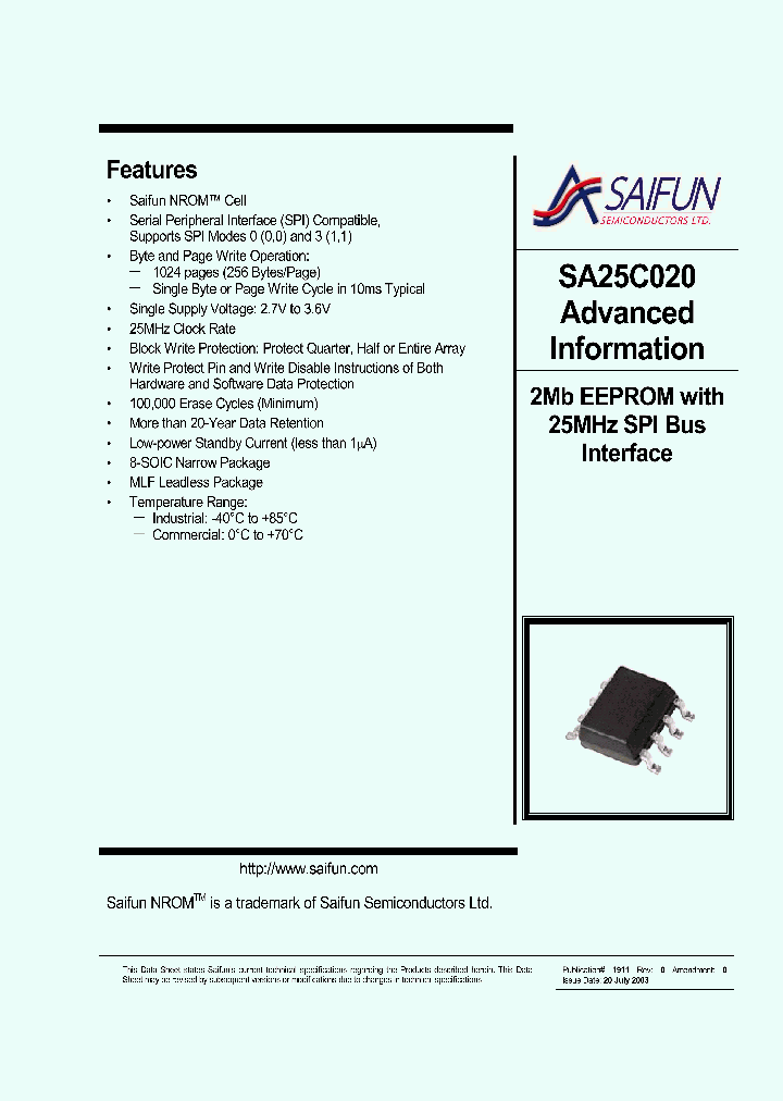 SA25C020LENF_416678.PDF Datasheet