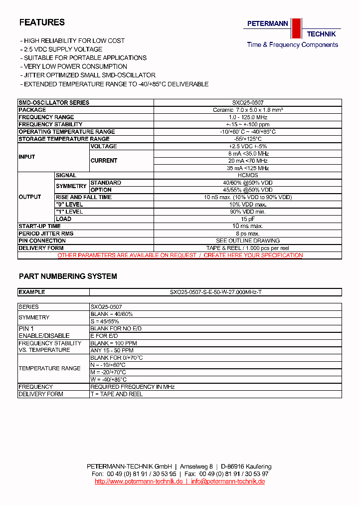 SXO25-0507_511271.PDF Datasheet