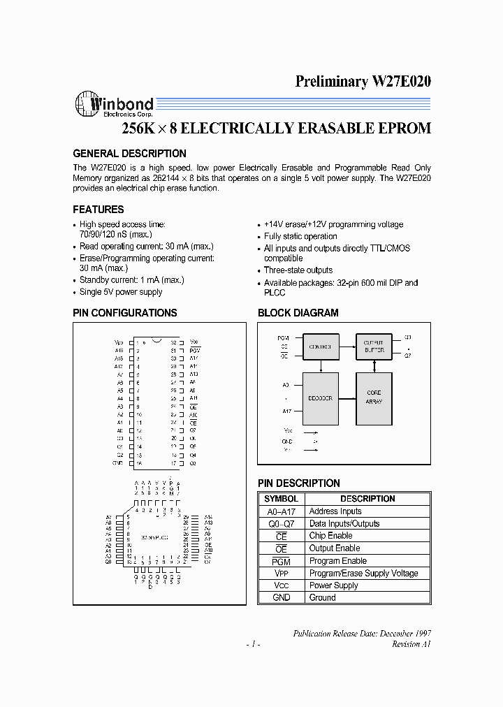W27E020P_248068.PDF Datasheet