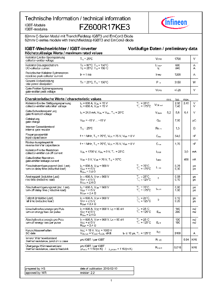 FZ600R17KE3_436514.PDF Datasheet