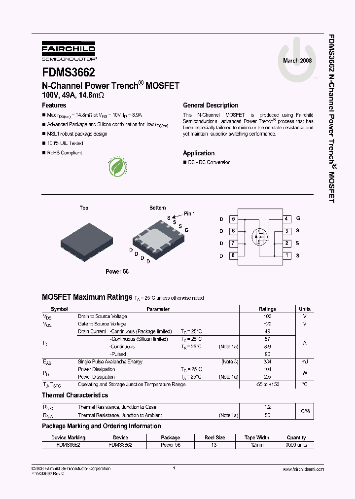 FDMS3662_537022.PDF Datasheet