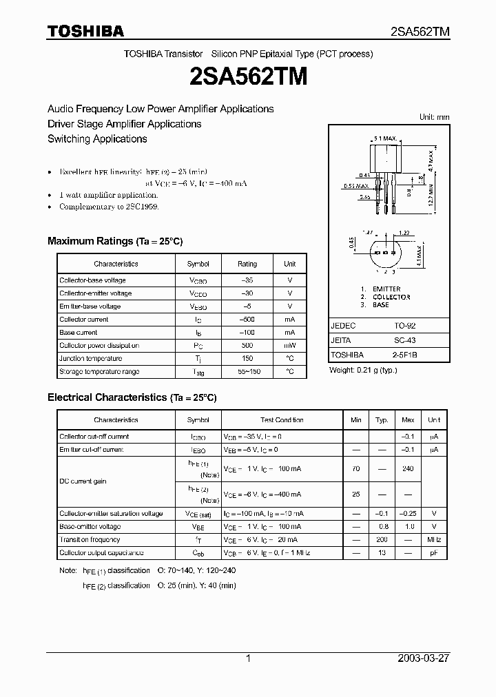 2SA562TM_249185.PDF Datasheet