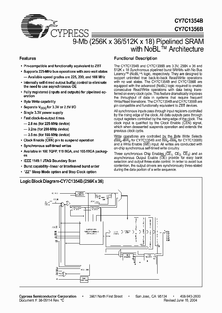 CY7C1354B-166AC_336221.PDF Datasheet
