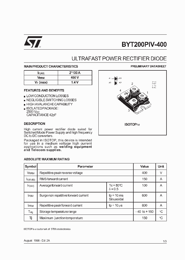 BYT200PIV-400_336788.PDF Datasheet
