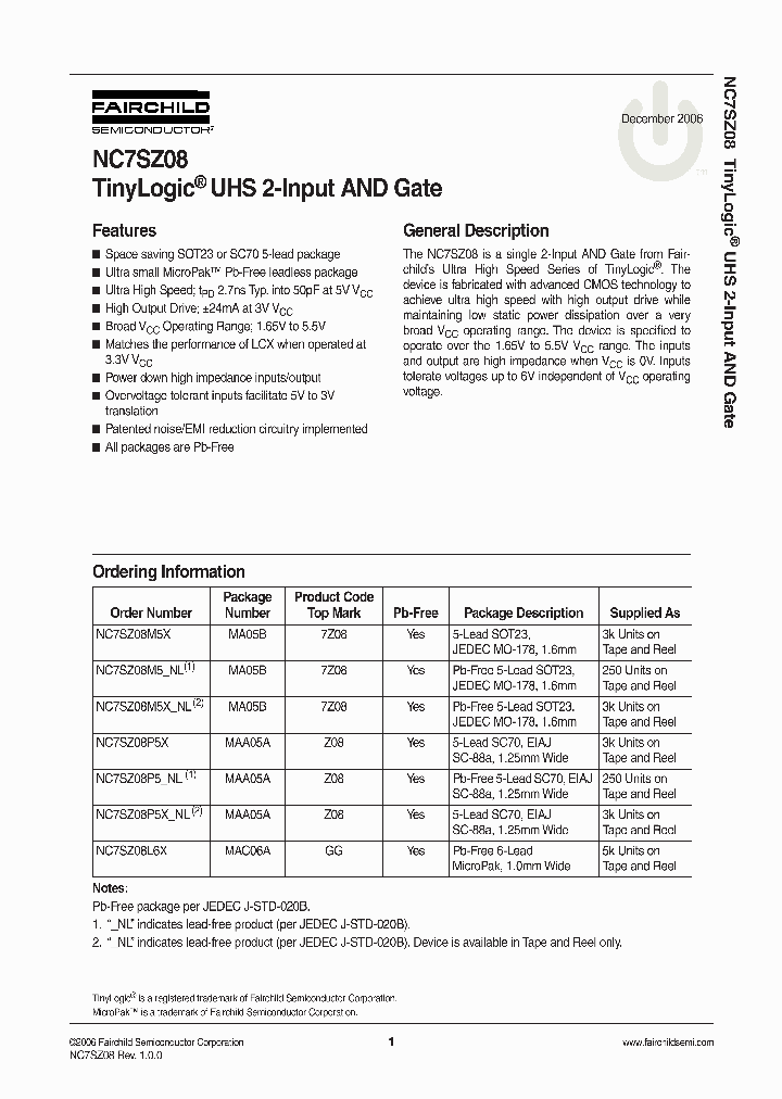 NC7SZ08P5XNL_447679.PDF Datasheet