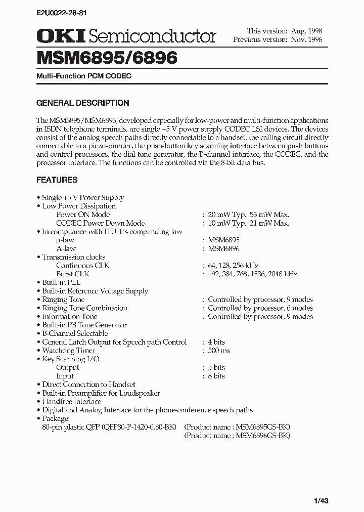 MSM6895GS-BK_447641.PDF Datasheet