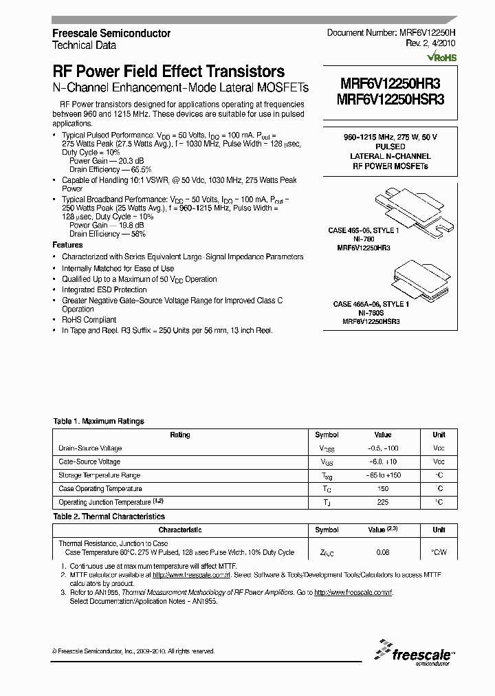 MRF6V12250HSR3_459173.PDF Datasheet