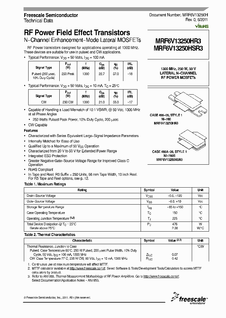 MRF6V13250HSR3_459180.PDF Datasheet