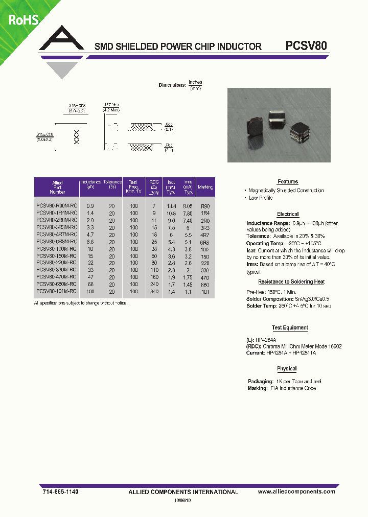 PCSV80-100M-RC_542046.PDF Datasheet