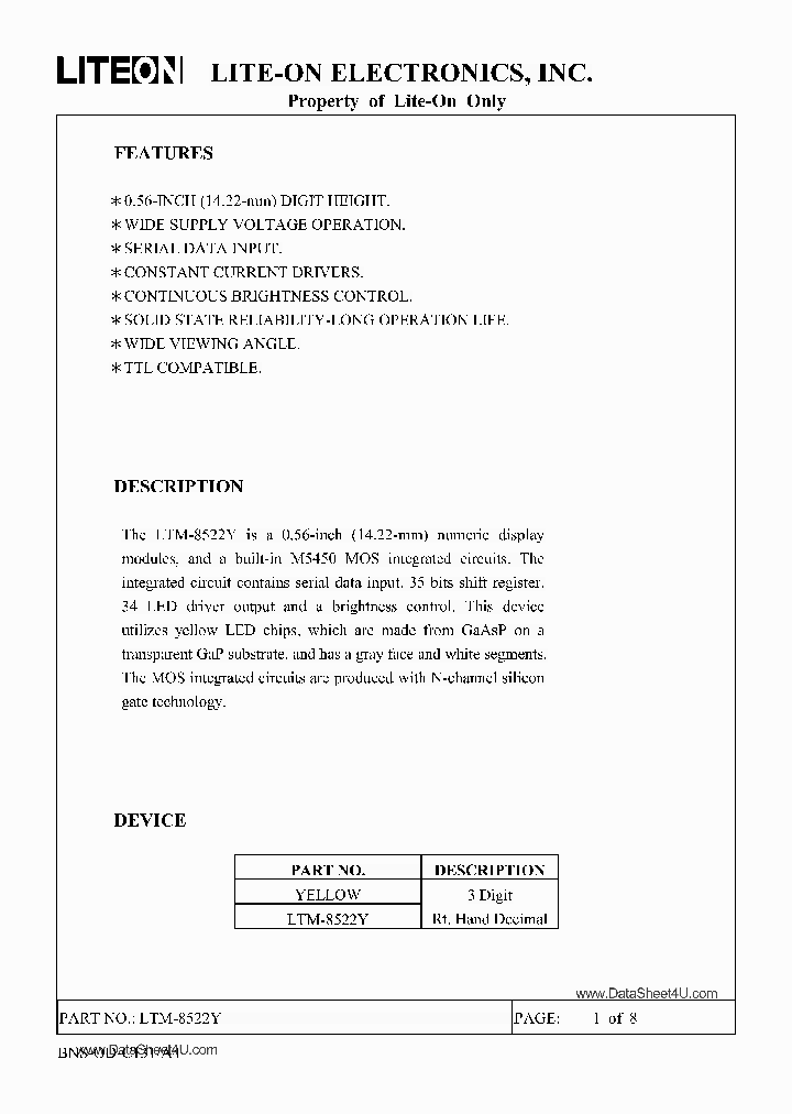 LTM-8522Y_249540.PDF Datasheet