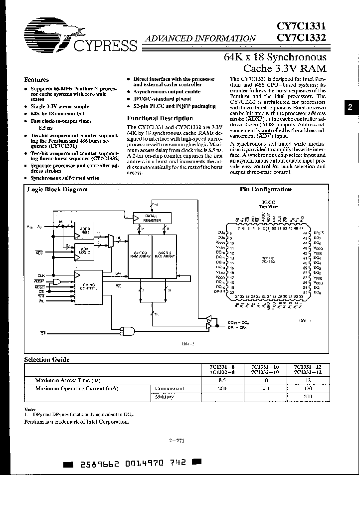 CY7C1332-8JC_346577.PDF Datasheet