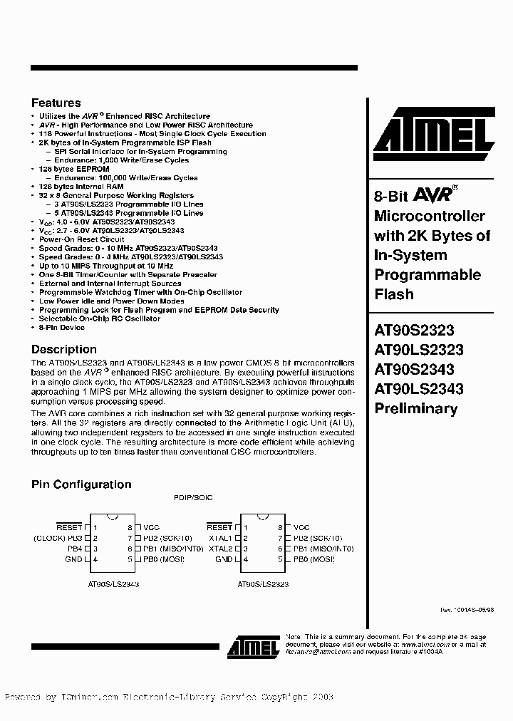AT90L2343-4SC_347107.PDF Datasheet